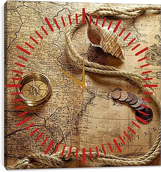Часы картина - Карта сокровищ