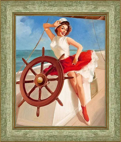 Картина в раме - Девушка морячка