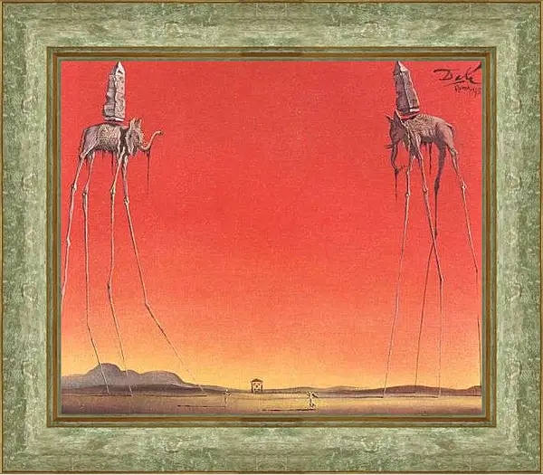 Картина в раме - Слоны. Сальвадор Дали