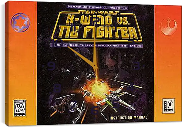 Часы картина - Star Wars: X-Wing Vs. TIE Fighter