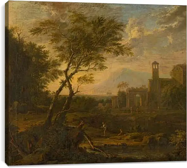 Постер на подрамнике - Итальянский пейзаж. Ян ван Хёйсум