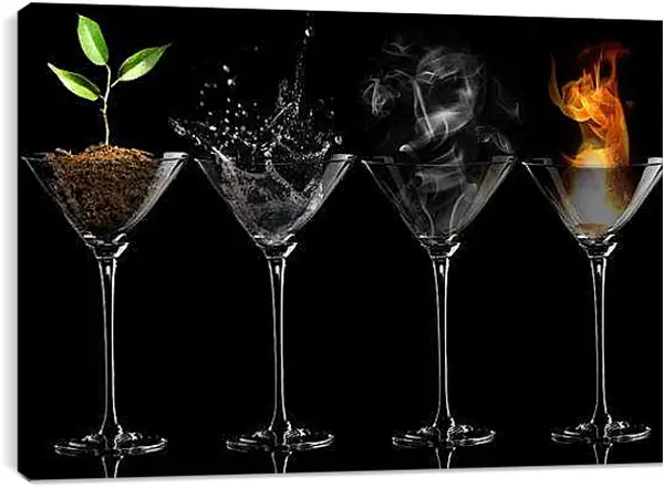 Постер на подрамнике - Стихии. Четыре стихии.