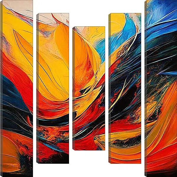Модульная картина - Яркие абстрактные мазки
