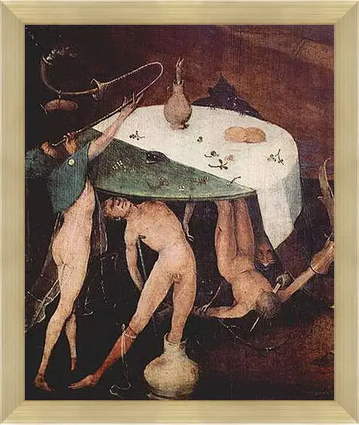 Картина в раме - Antoniusaltar, Triptychon, Mitteltafel - Versuchung des Hl. Antonius. Иероним Босх