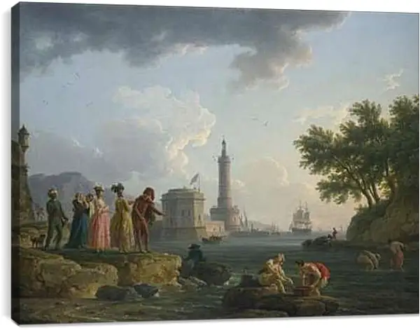 Постер на подрамнике - A Sea-Shore. Клод Жозеф Верне