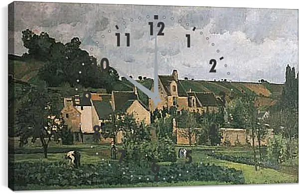 Часы картина - Эрмитаж в Понтуазе. Камиль Писсарро