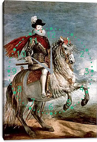 Часы картина - Felipe III caballo. Диего Веласкес