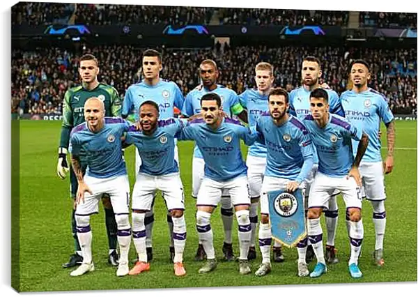 Постер на подрамнике - Фото перед матчем. Манчестер Сити. Manchester City