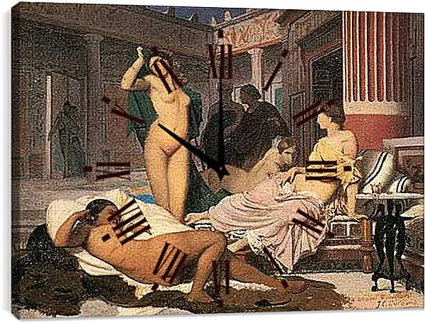 Часы картина - Greek Interior, sketch. Жан-Леон Жером