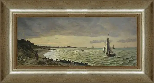 Картина в раме - Beach at Sainte-Adresse. Жан Фредерик Базиль