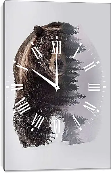 Часы картина - Медведь. Хозяин леса.