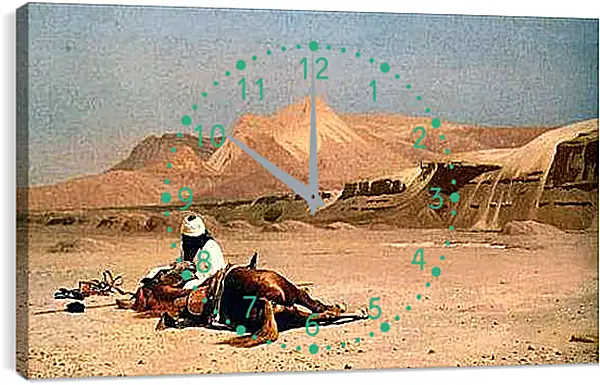 Часы картина - Rider and His Steed In The Desert. Жан-Леон Жером
