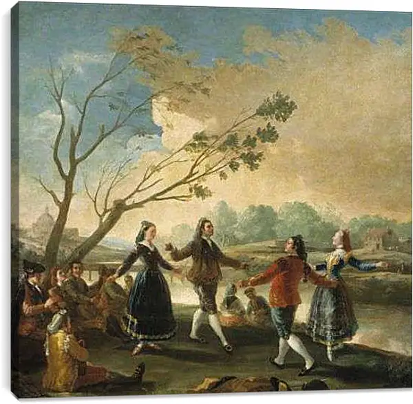 Постер на подрамнике - Picnic on the Banks of the Manzanares. Франсиско Гойя