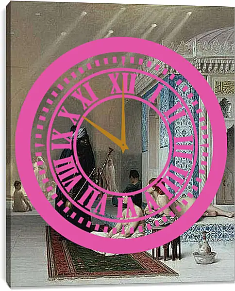 Часы картина - Pool in a Harem. Жан-Леон Жером