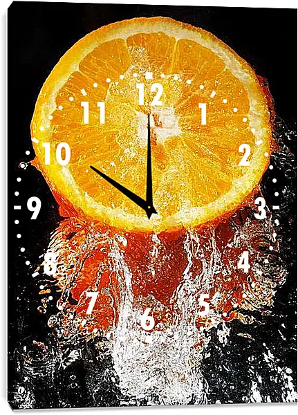 Часы картина - Долька апельсина. Сочный взрыв.