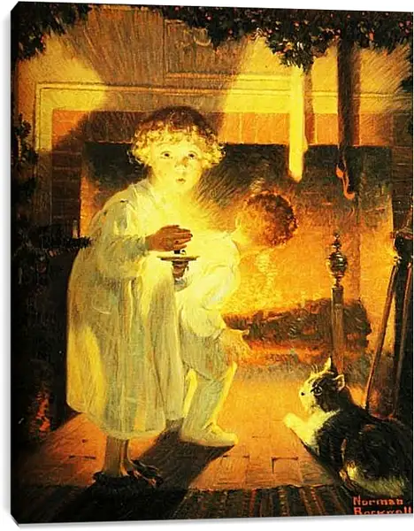 Постер на подрамнике - Он пришёл?. Норман Роквелл