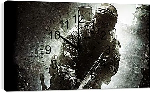 Часы картина - call of duty, soldier, gun
