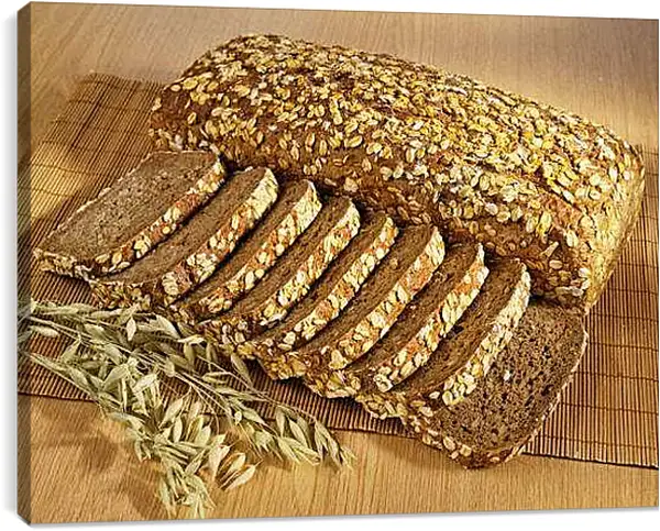 Постер на подрамнике - Чиабатта. Хлеб с овсяными хлопьями.