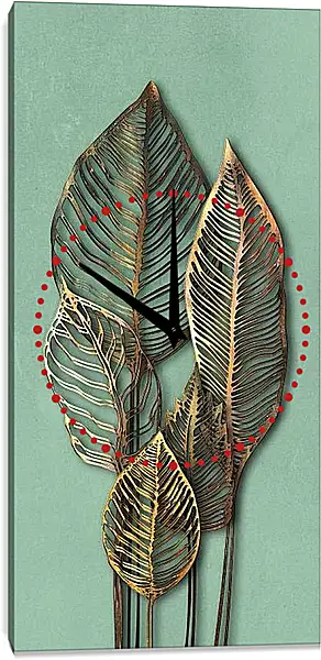 Часы картина - Листья. Арт