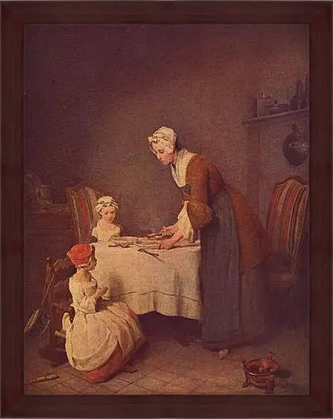 Картина в раме - Le Benedicite. Жан Батист Симеон Шарден