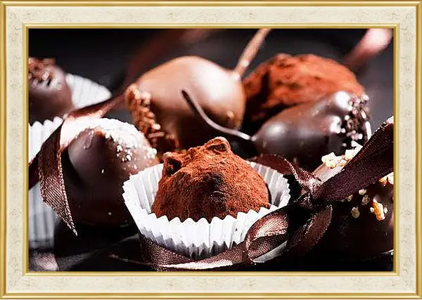 Картина в раме - Шоколадный трюфель. Сладкое Искушение.