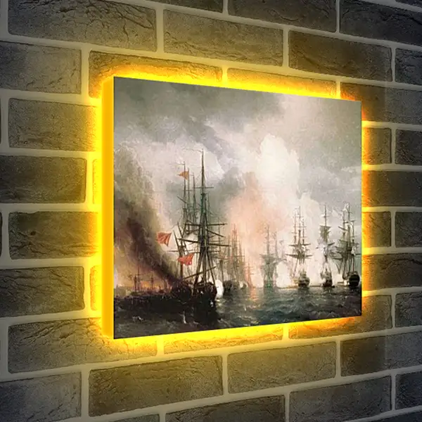 Лайтбокс световая панель - Синопский бой (дневной вариант). Иван Айвазовский