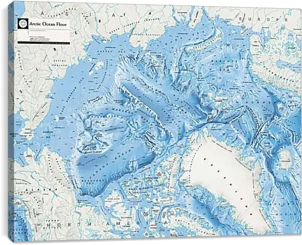 Постер на подрамнике - Карта Арктической зоны