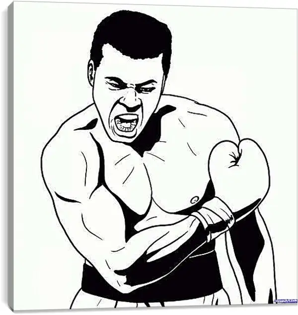 Постер на подрамнике - Рисунок. Мухаммед Али. Muhammad Ali