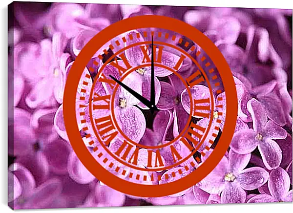 Часы картина - Сирень