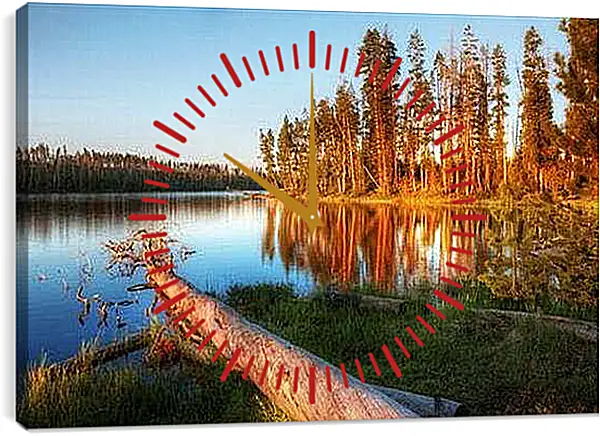 Часы картина - тихое озеро