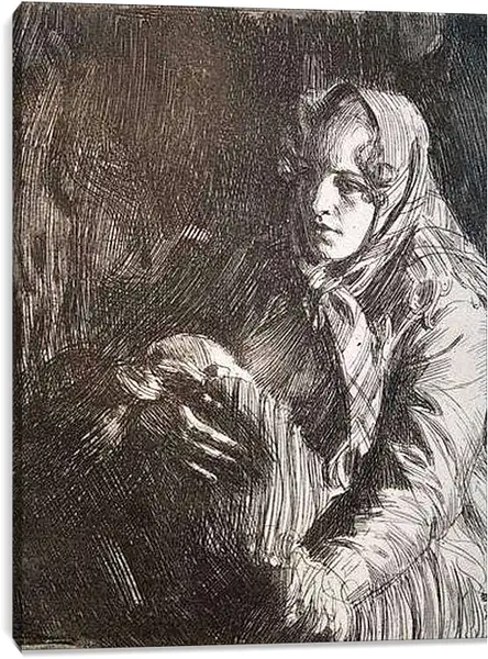 Постер на подрамнике - Madonna. Мадонна. Андерс Цорн