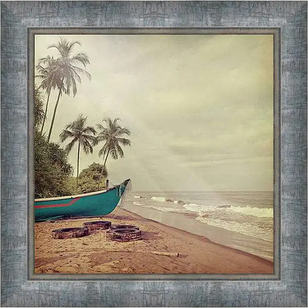 Картина в раме - Лодка на пляже