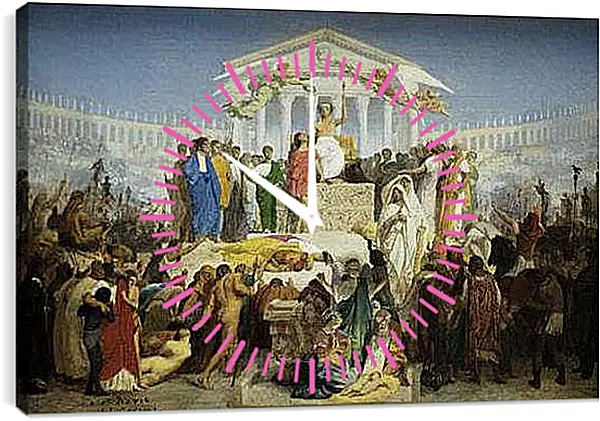 Часы картина - The Age of Augustus - The Birth of Christ. Жан-Леон Жером