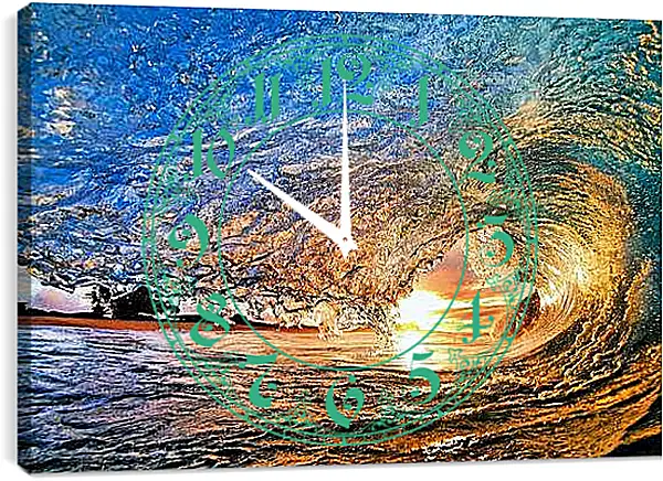 Часы картина - Солнечная волна