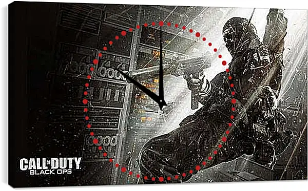 Часы картина - call of duty black ops, soldier, gun