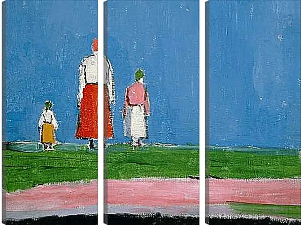 Модульная картина - Трое в поле. Малевич Казимир