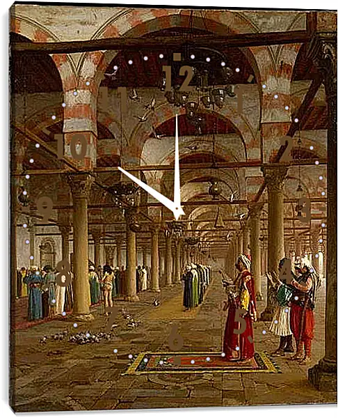 Часы картина - Prayer in the Mosque - Молитва в мечети. Жан-Леон Жером