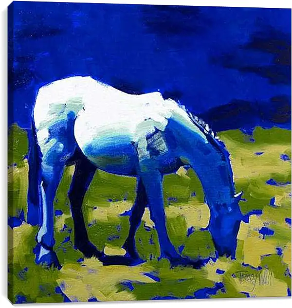 Постер на подрамнике - Синяя лошадь