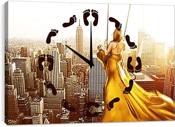 Часы картина - Качели