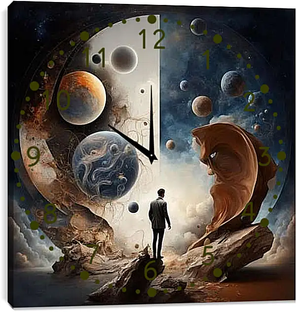 Часы картина - Путешественник по мирам