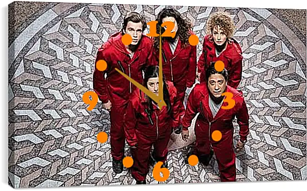 Часы картина - Бумажный дом. La casa de papel