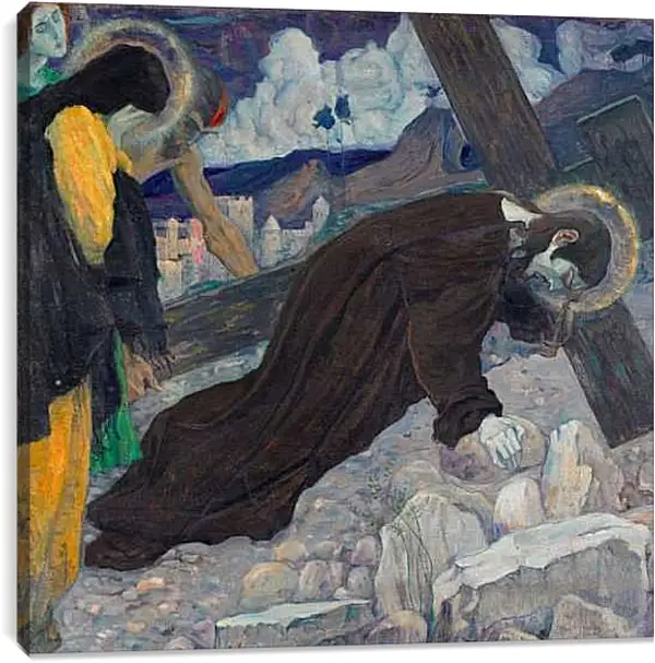 Постер на подрамнике - Несение Креста. Нестеров Михаил