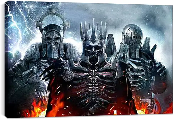 Постер на подрамнике - The Witcher 3 (Ведьмак), воины Дикой охоты