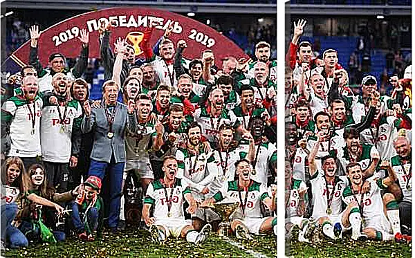 Модульная картина - Победа в Кубке России. ФК Локомотив Москва