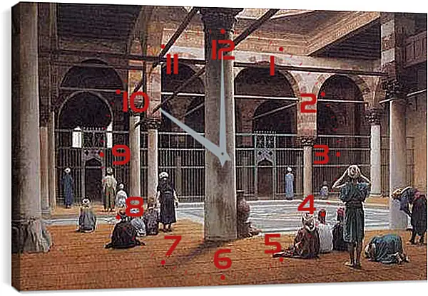 Часы картина - Interior of a Mosque. Жан-Леон Жером