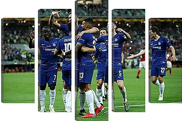 Модульная картина - Празднование гола. ФК Челси. FC Chelsea