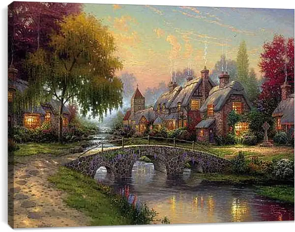 Постер на подрамнике - Деревня в викторианском стиле