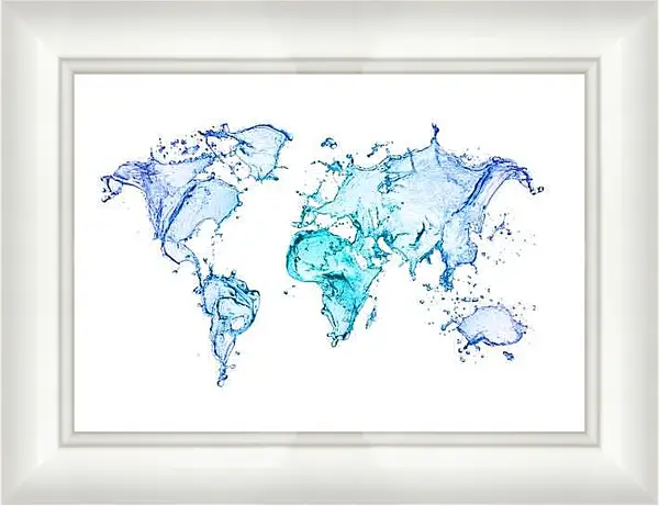 Картина в раме - Карта из воды