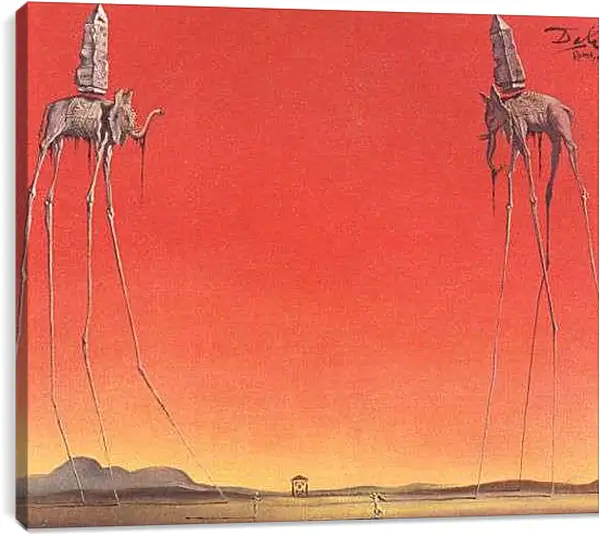 Постер на подрамнике - Слоны. Сальвадор Дали