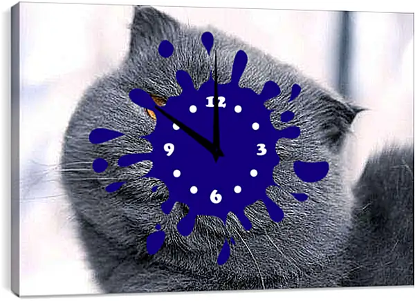 Часы картина - Кот